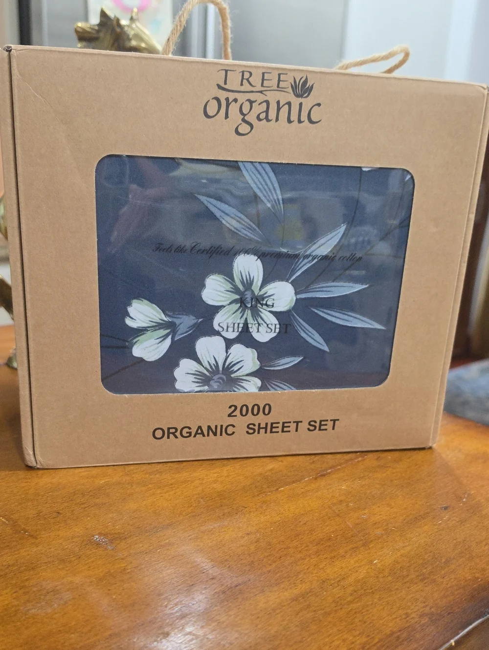 Navy Floral Organic Sheet Set